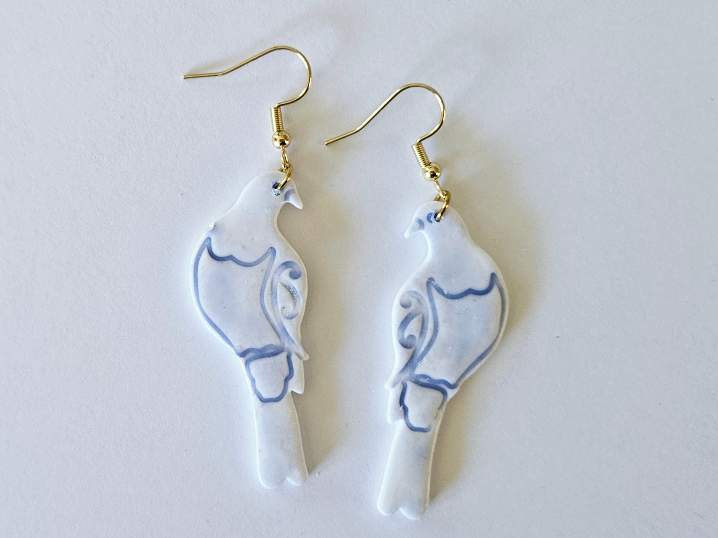Porcelain Kererū Earrings