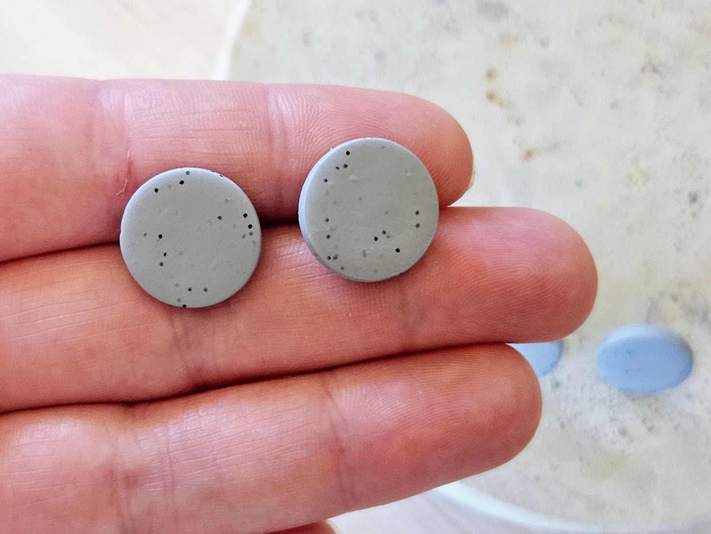 Contemporary Dot Earrings White