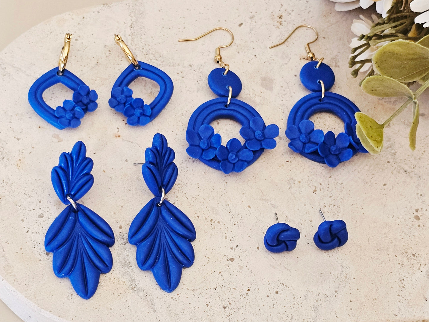 Daily Colour Bright Blue Arch Earrings
