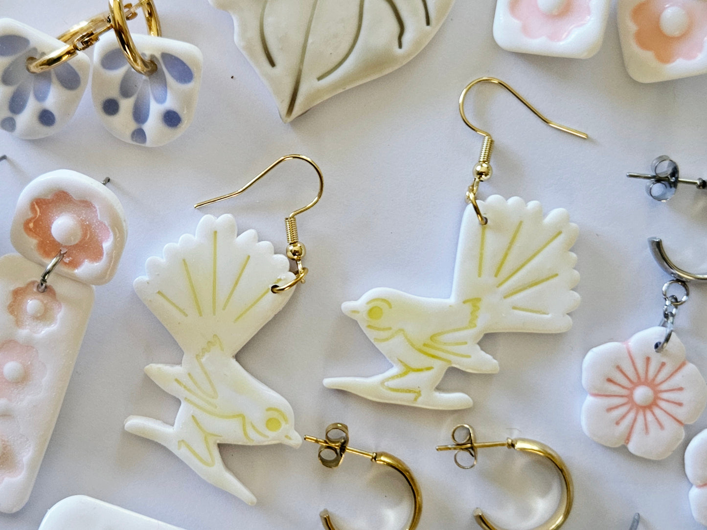 Porcelain Fantail Earrings