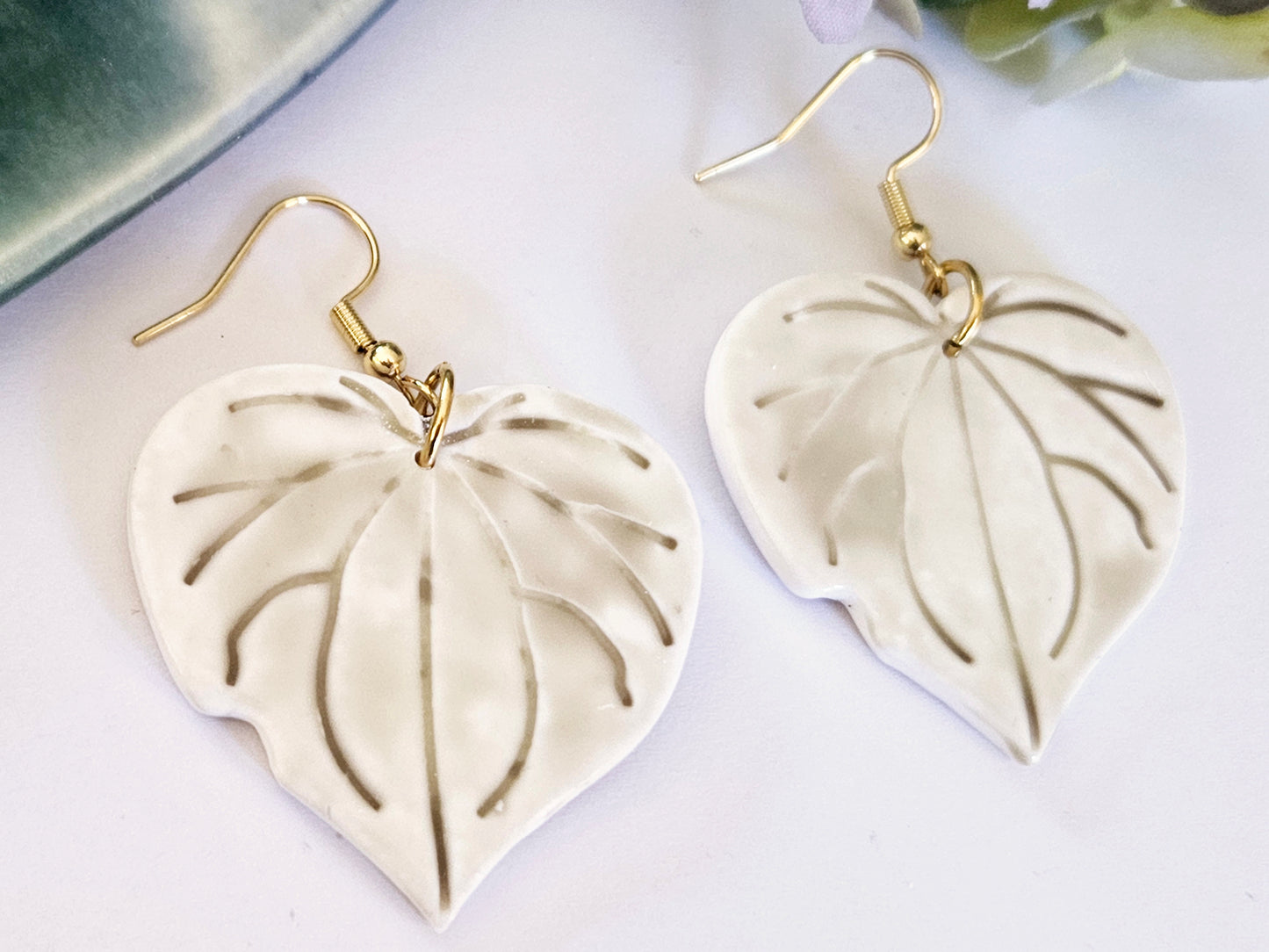 Porcelain Kawakawa Earrings