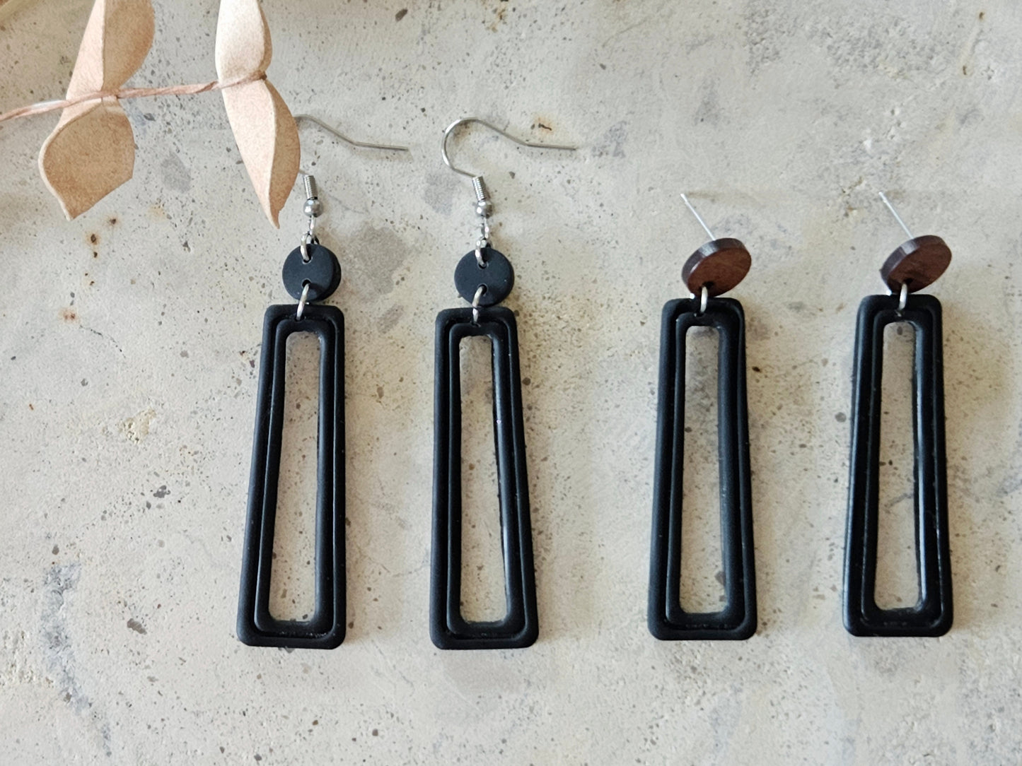 Essentials Midnight Wooden Earrings