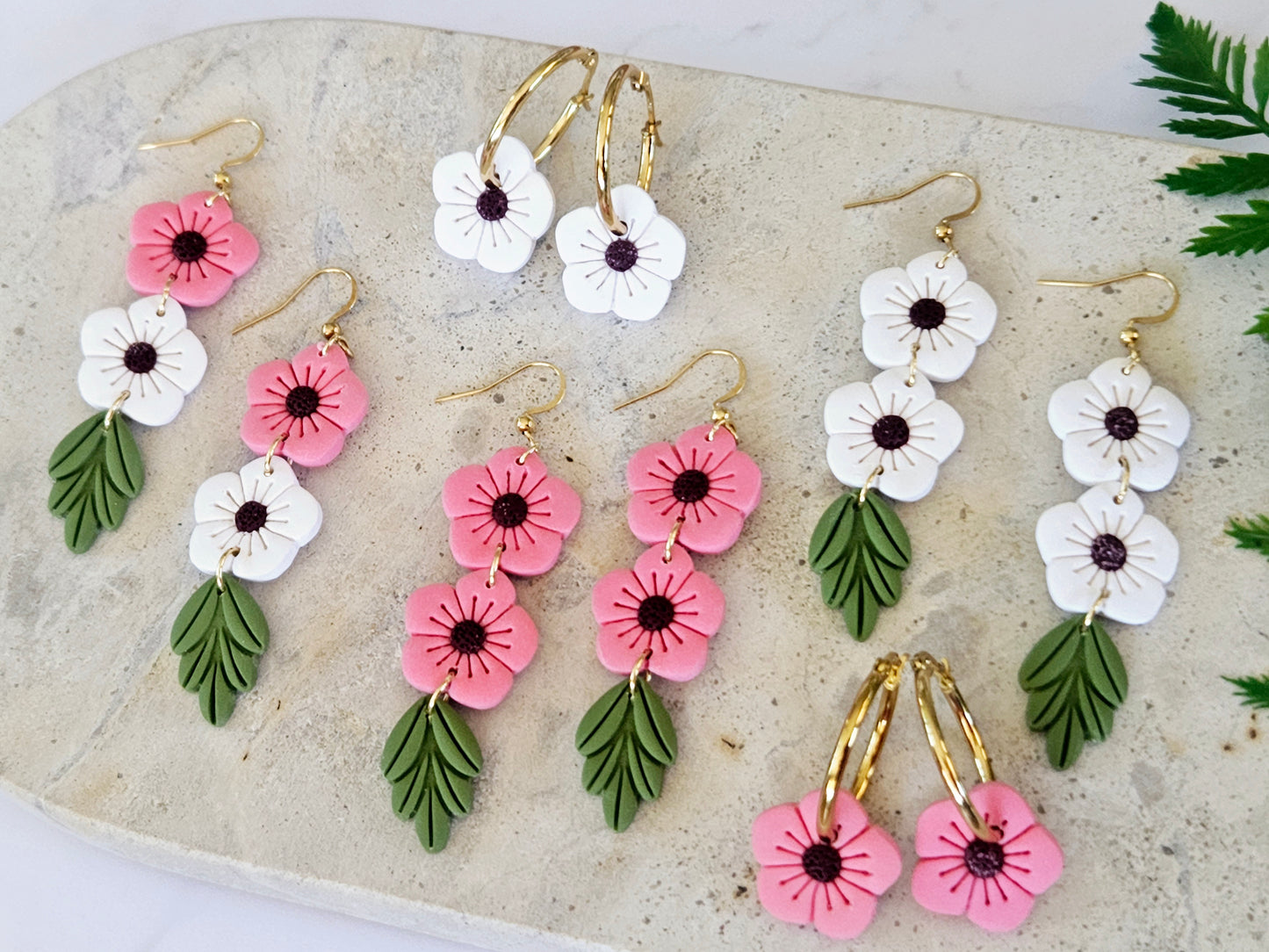 Manuka Flower Earrings Pink