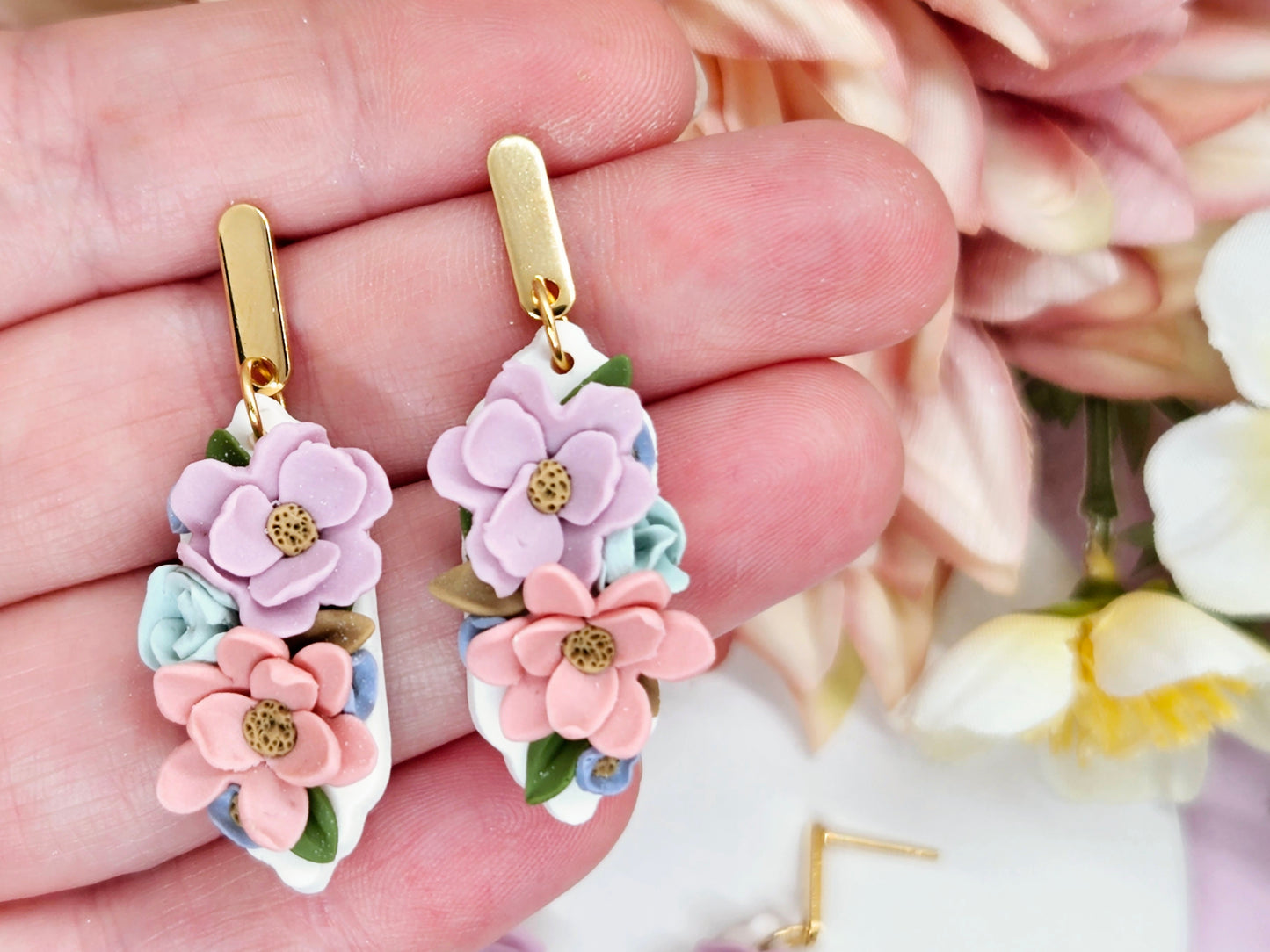 Floral Pastel Dainty Earrings