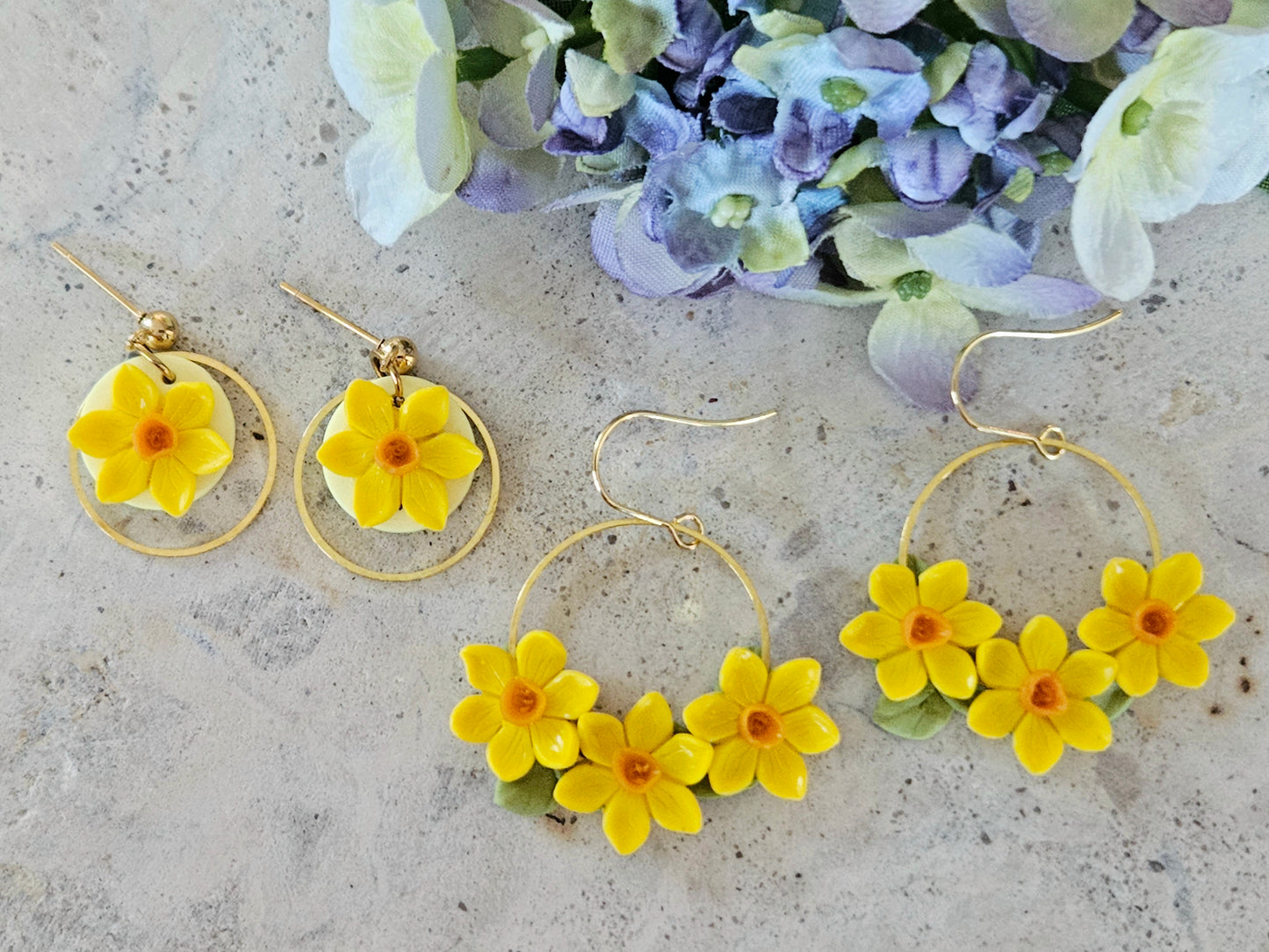 Daffodil Gold Dainty Earrings