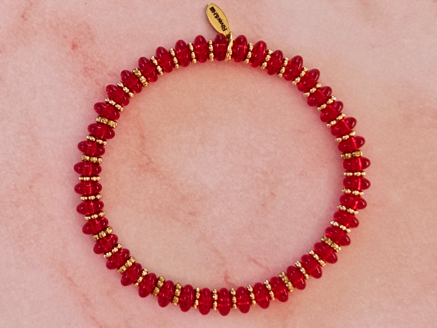 Stacking Bracelets Red Glass Stack