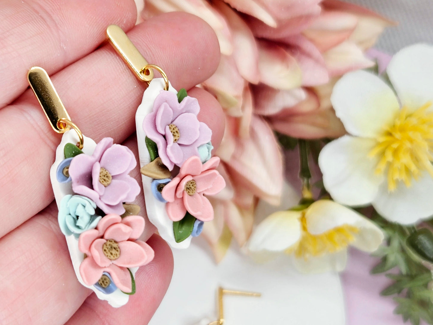 Floral Pastel Dainty Earrings