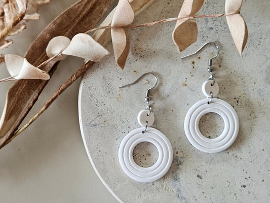 Essentials White Earrings