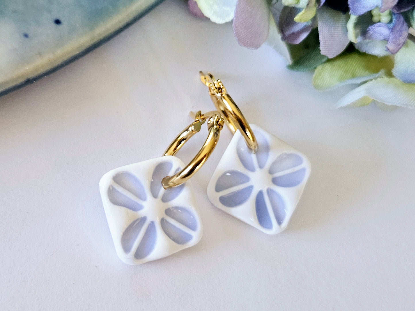 Porcelain Flower Hoops