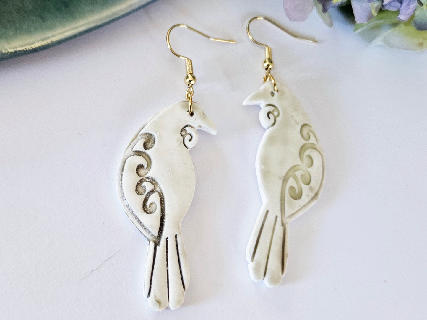 Porcelain Tui Earrings