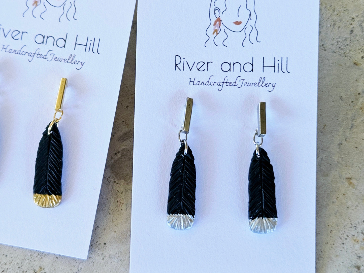 Huia Dainty Feather Earrings