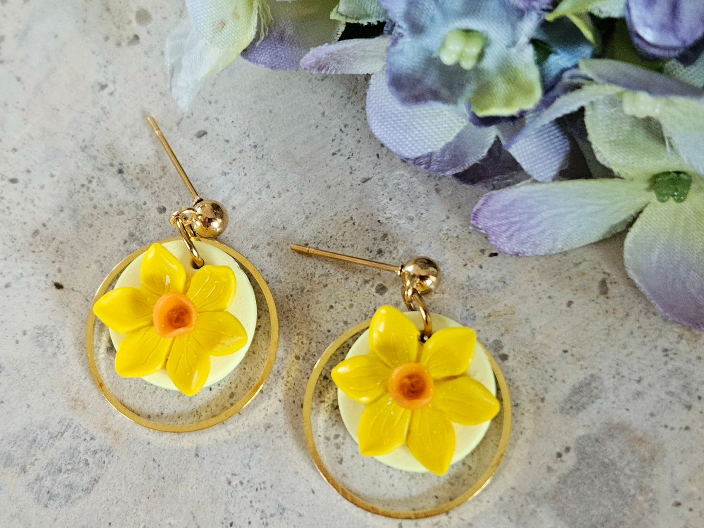 Daffodil Gold Dainty Earrings
