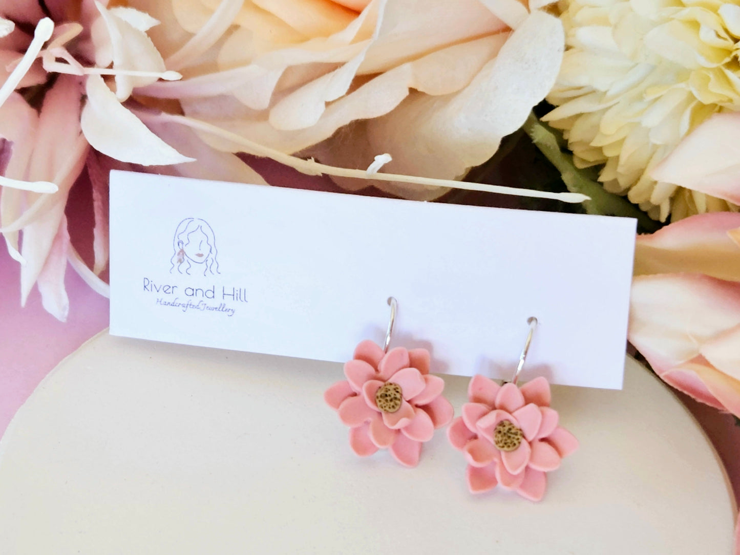 Floral Pastel Pink Earrings