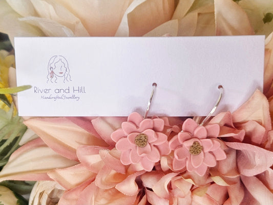 Floral Pastel Pink Earrings