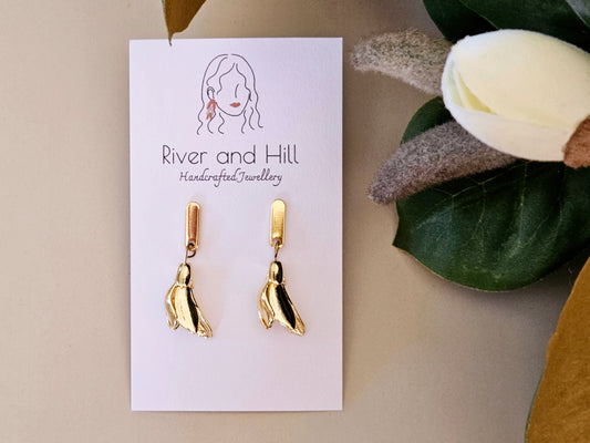 Magnolia Gold Charm Earrings