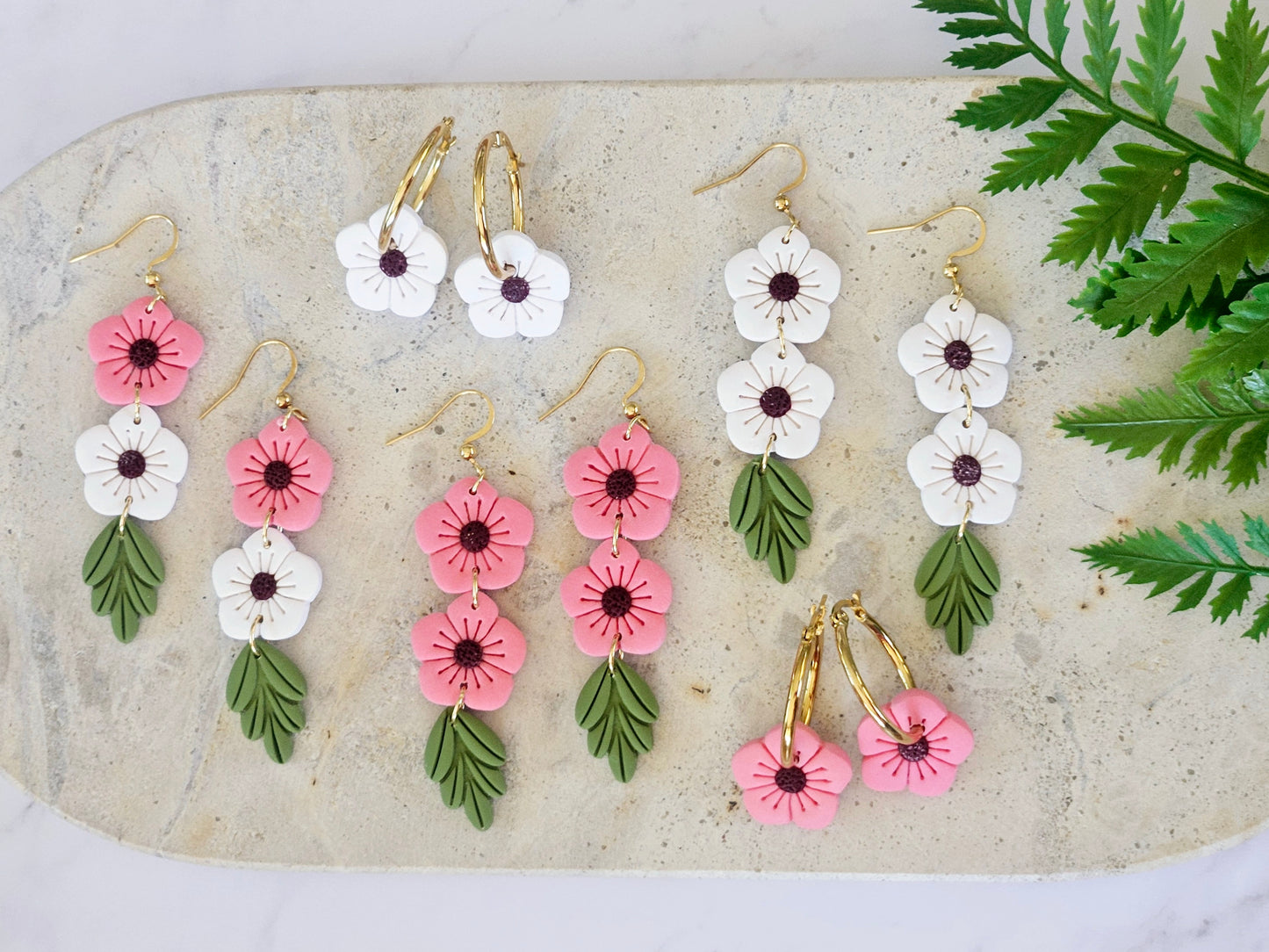 Manuka Flower Earrings Pink