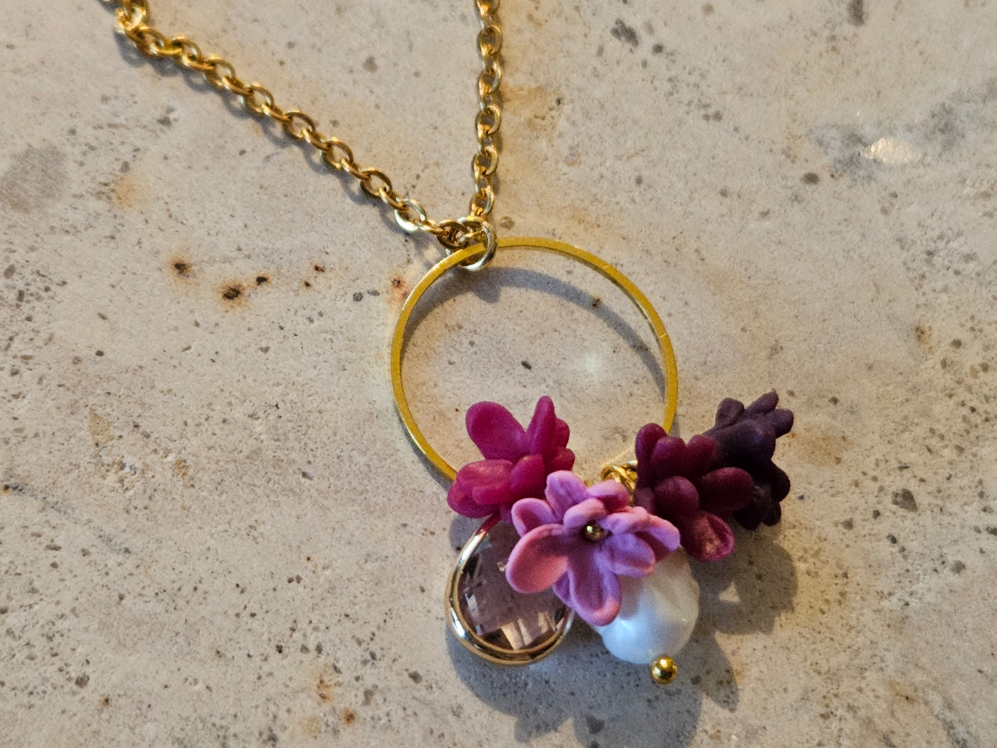 Pink Ombre Cluster Necklace