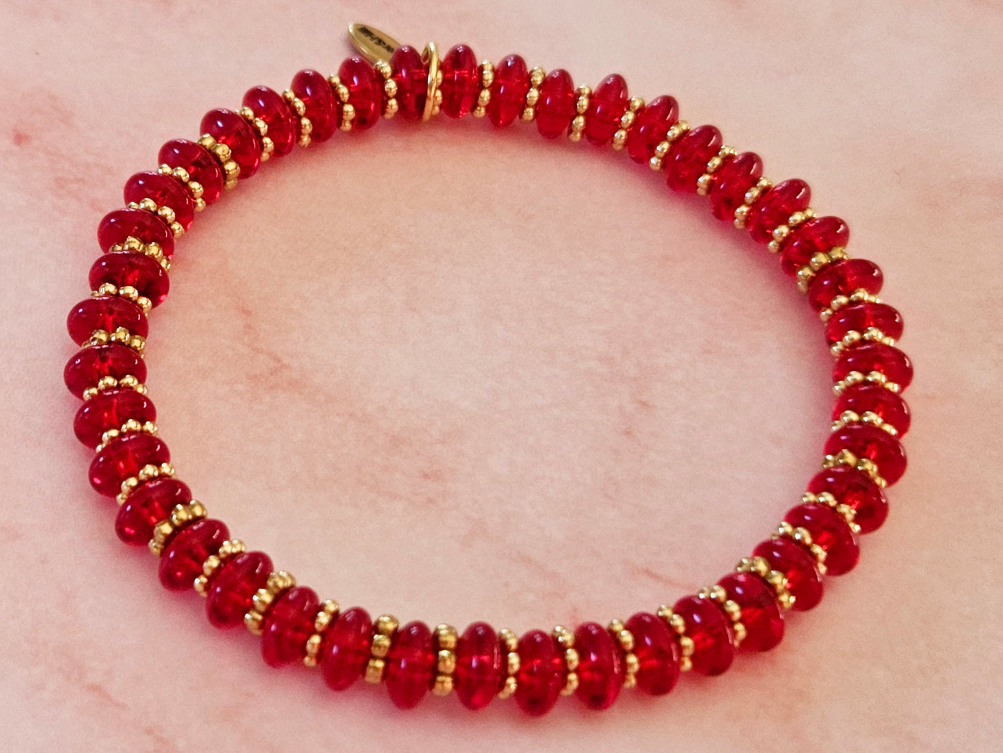 Stacking Bracelets Red Glass Stack