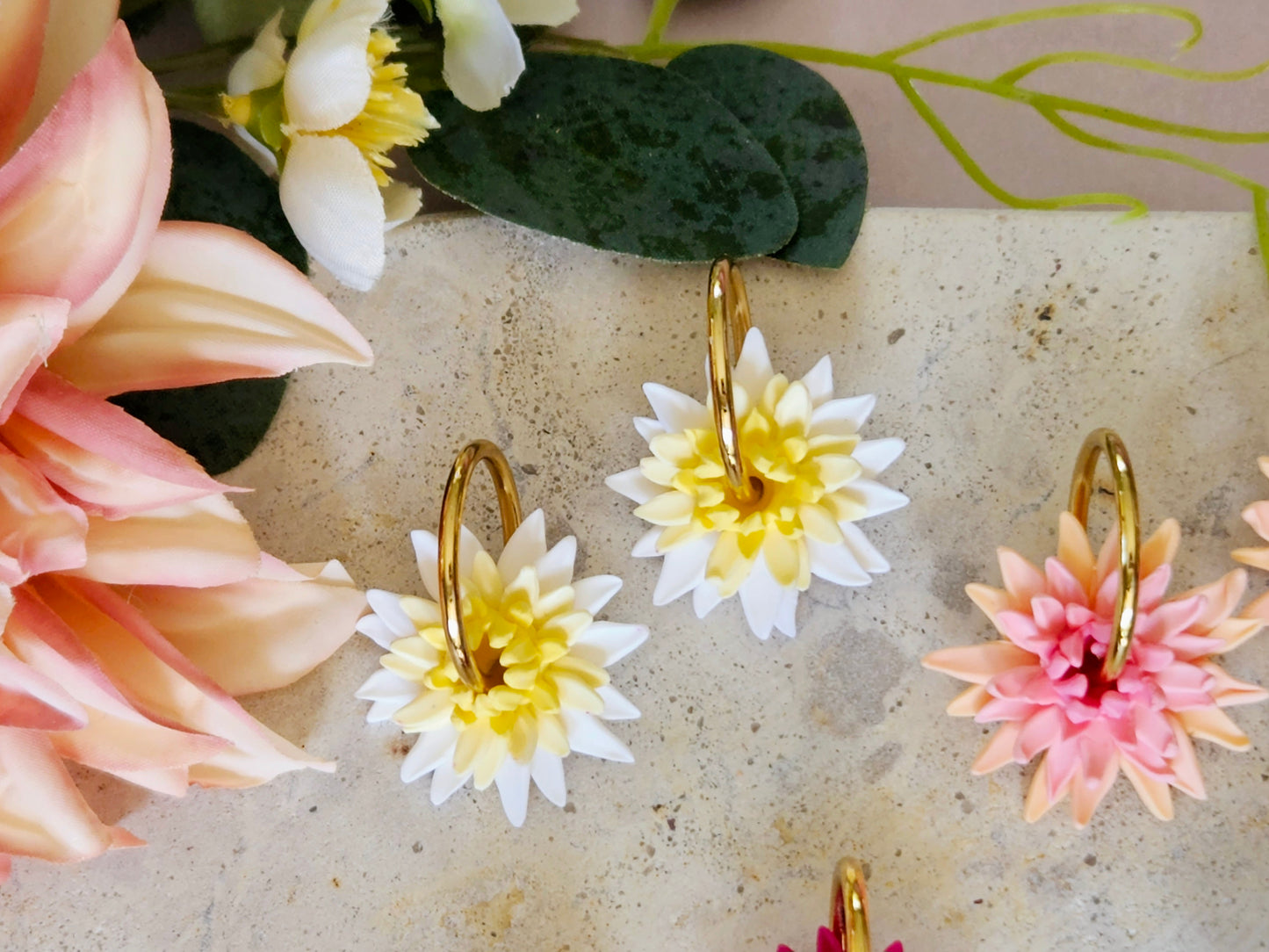 Dahlia Hoops White