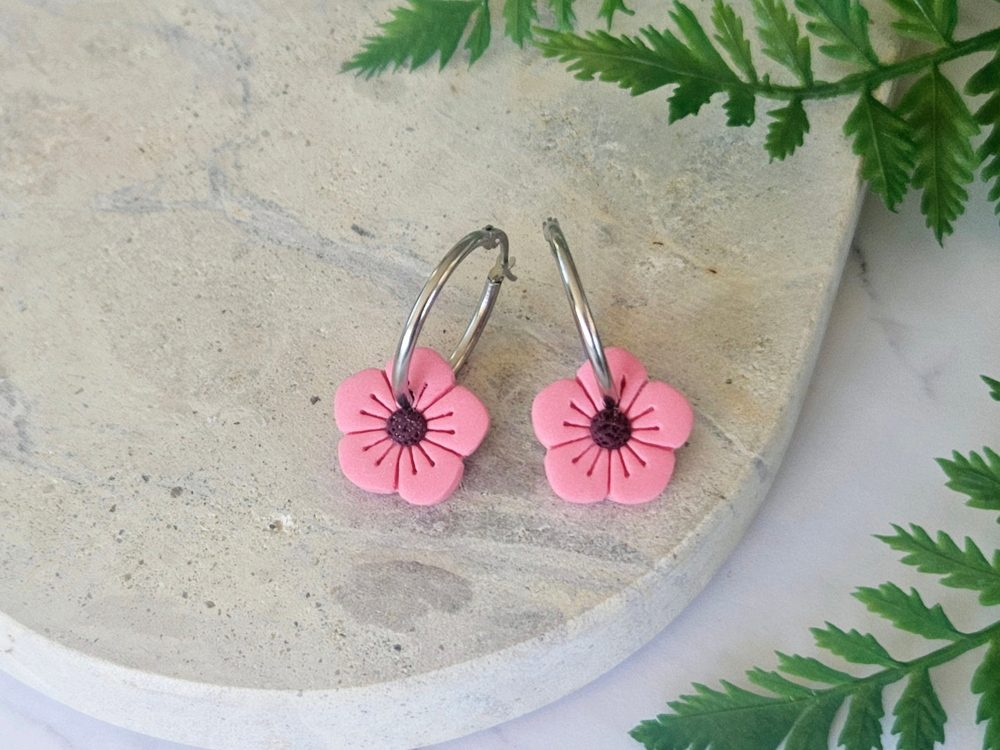 Manuka Flower Hoops Pink