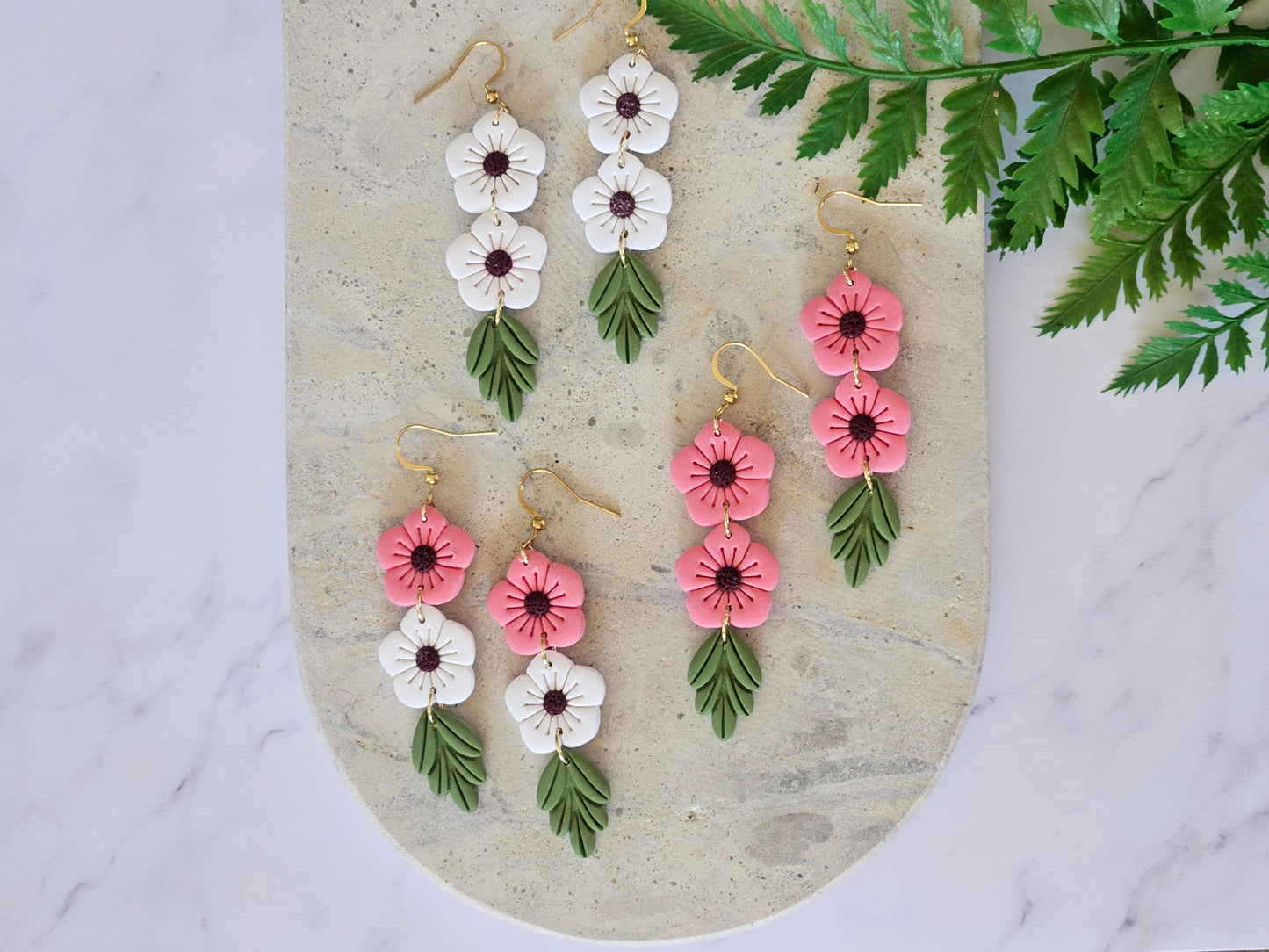 Manuka Flower Earrings Pink