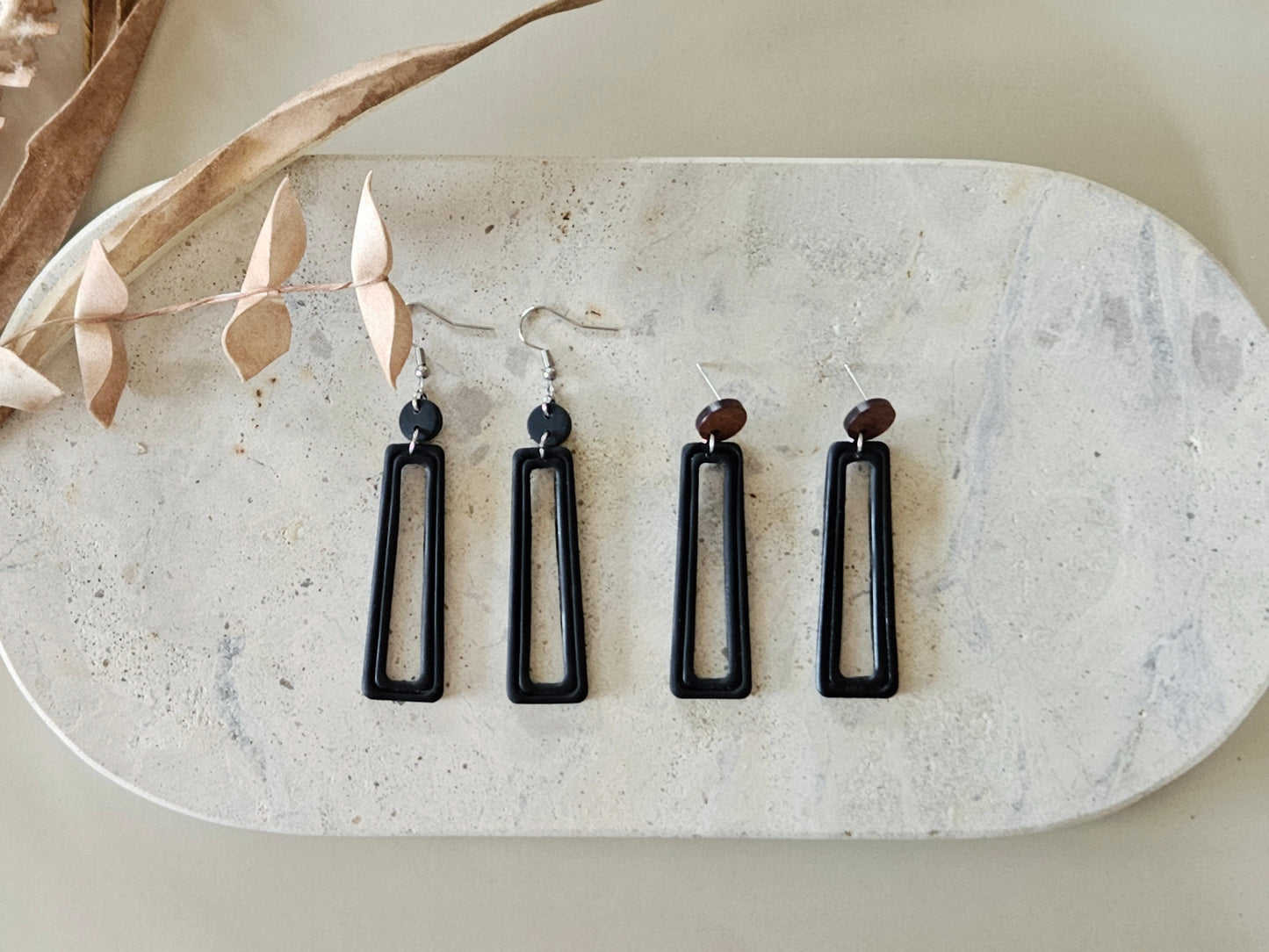 Essentials Midnight Wooden Earrings