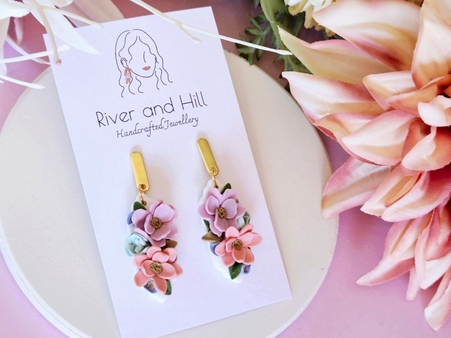 Floral Pastel Dainty Earrings