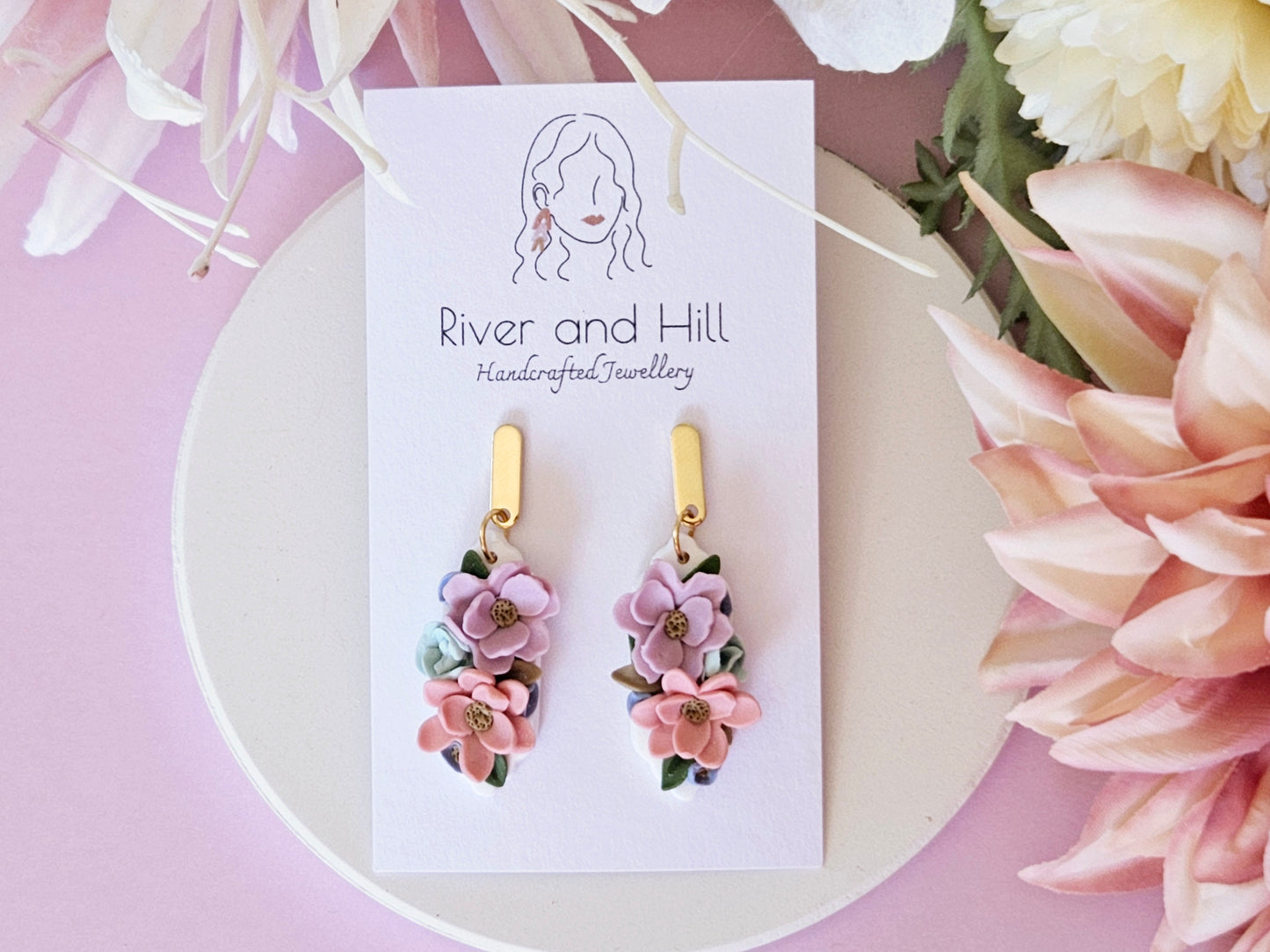 Floral Pastel Dainty Earrings