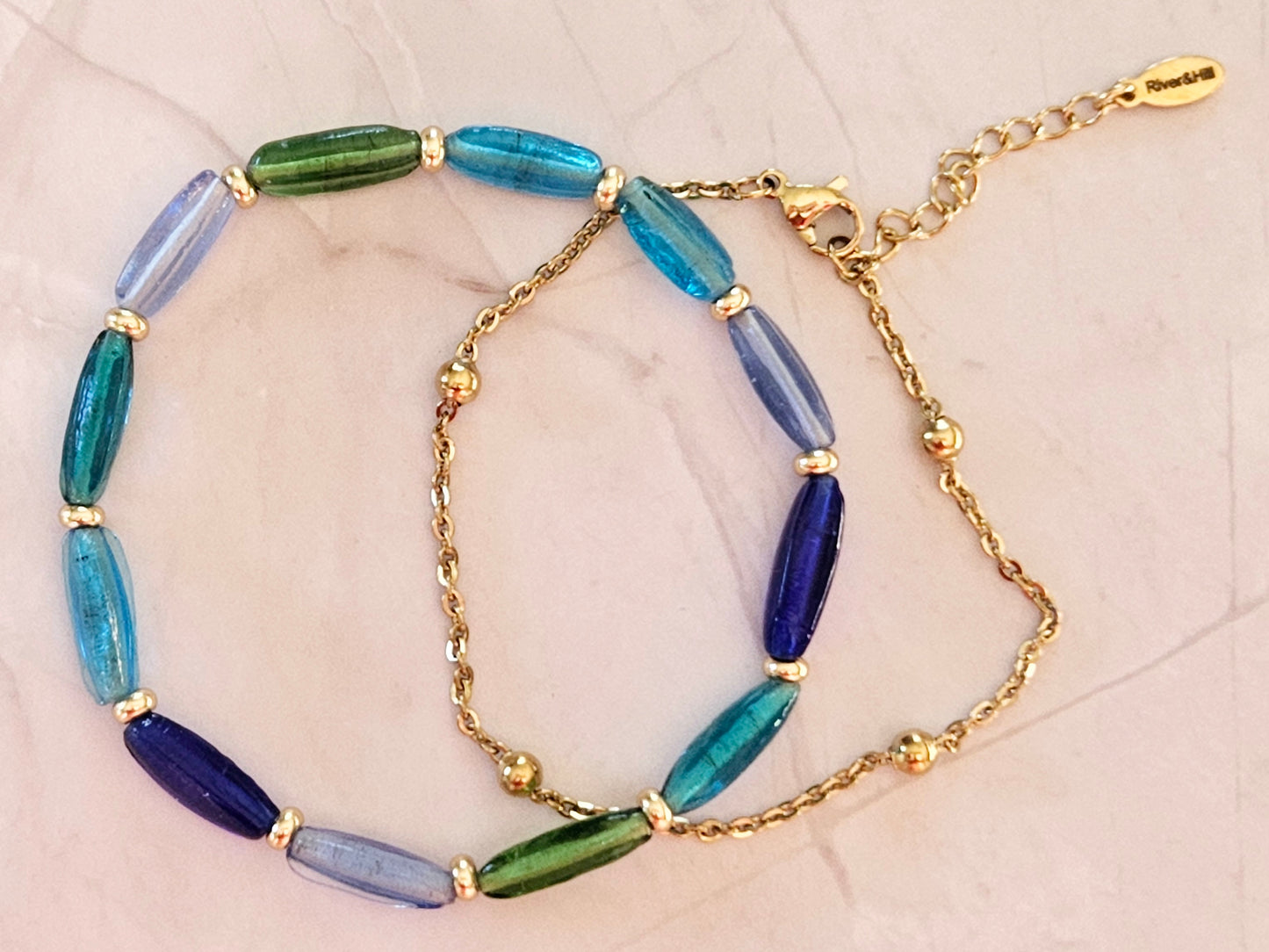 Stacking Bracelets Vintage Blues Stack