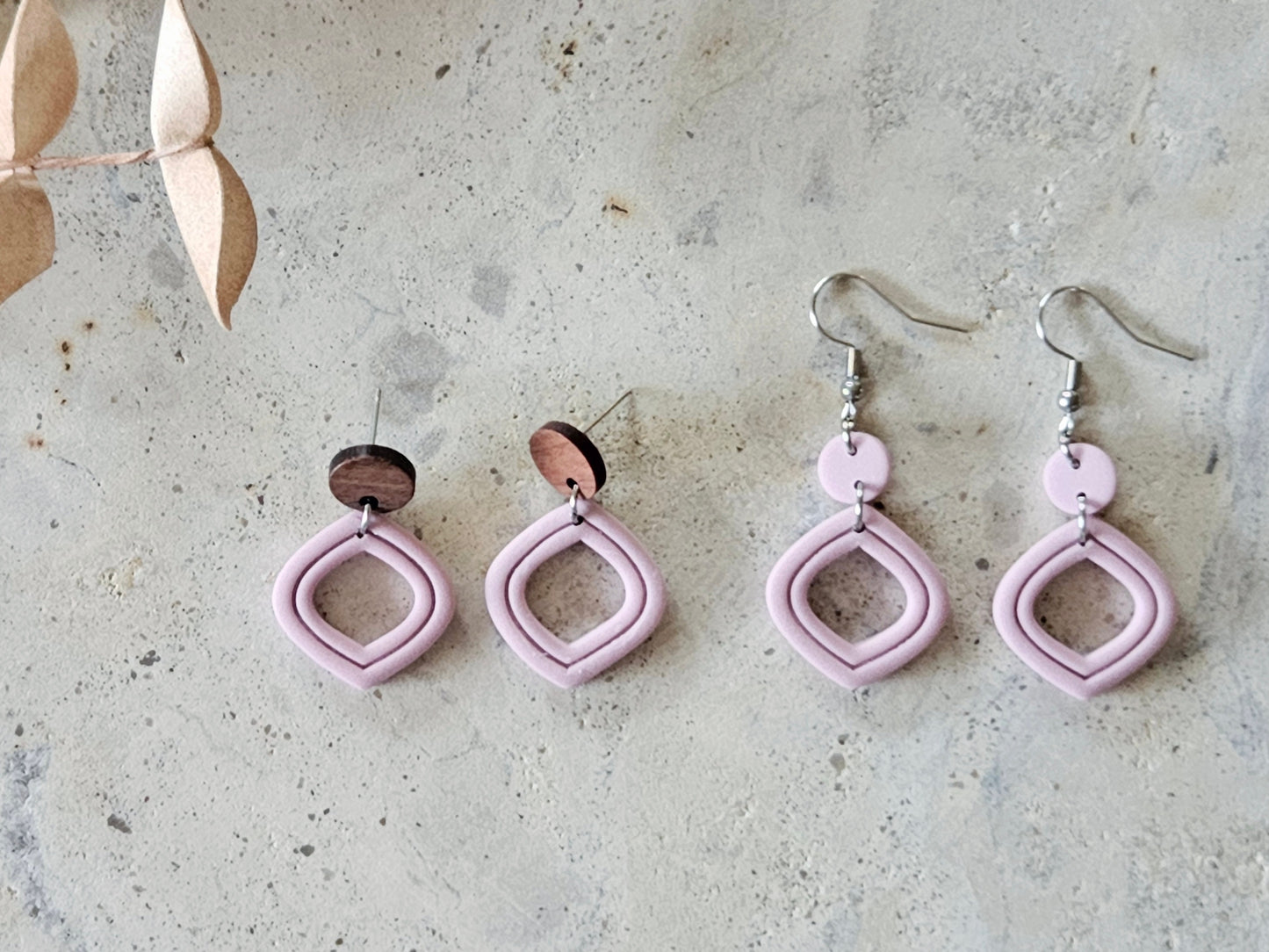 Essentials Lilac Wooden Earrings
