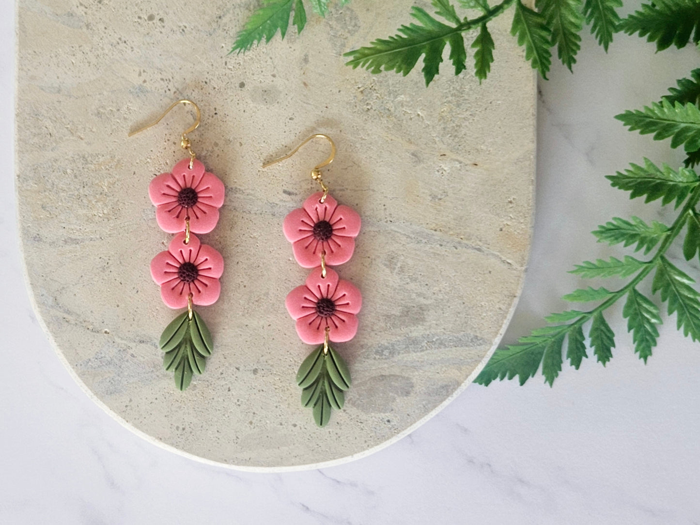 Manuka Flower Earrings Pink
