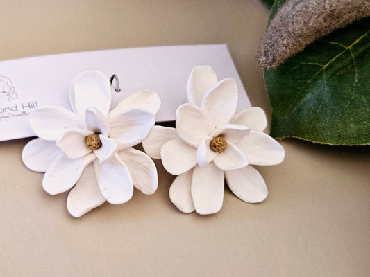 Magnolia French Hook Earrings White