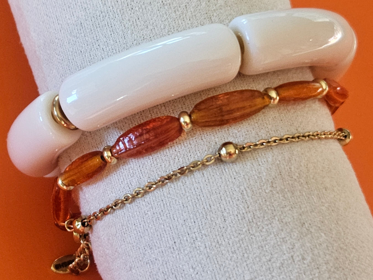 Stacking Bracelets Vintage Orange Stack