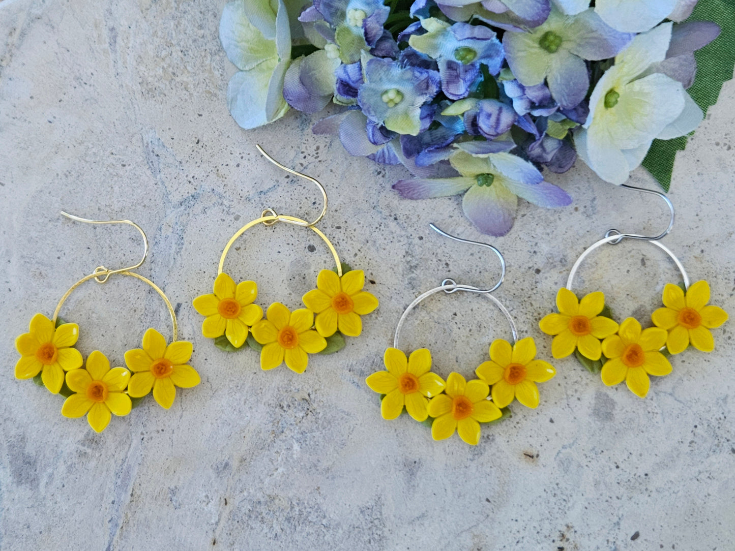 Daffodil Gold Disk Earrings