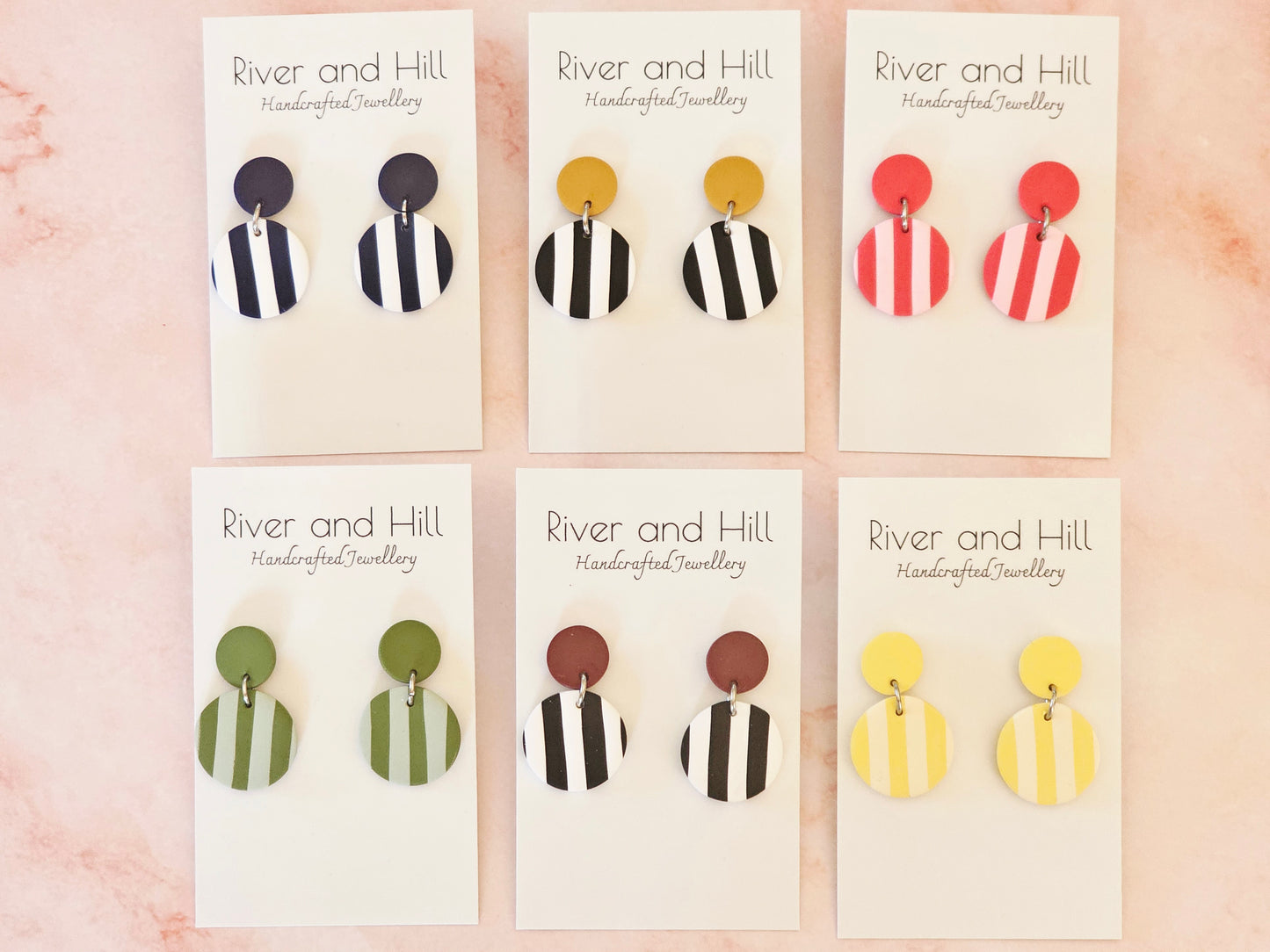 Striped Earrings Yellow