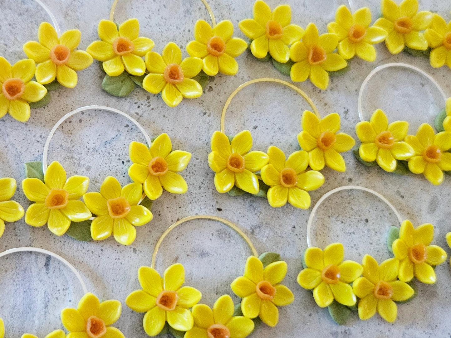 Daffodil Gold Disk Earrings