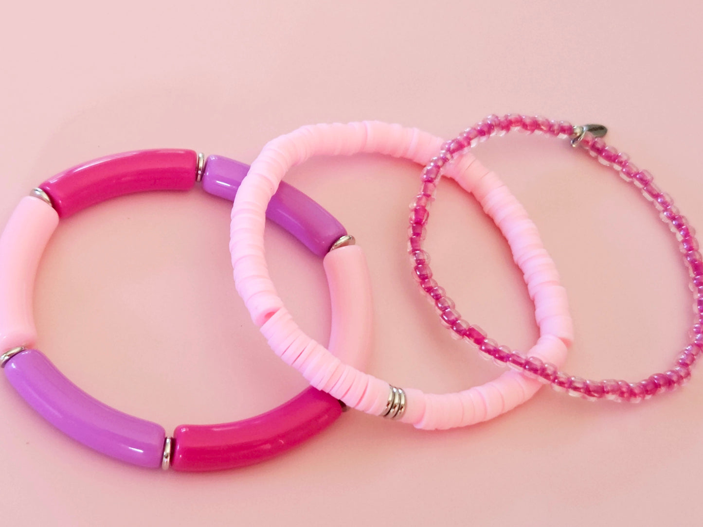 Stacking Bracelets Pretty in Pink Stack