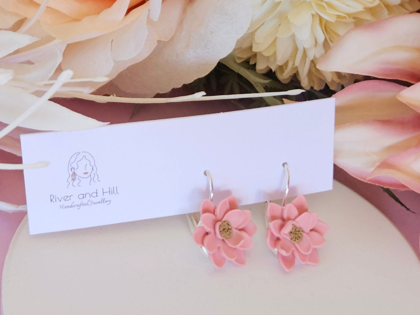 Floral Pastel Pink Earrings