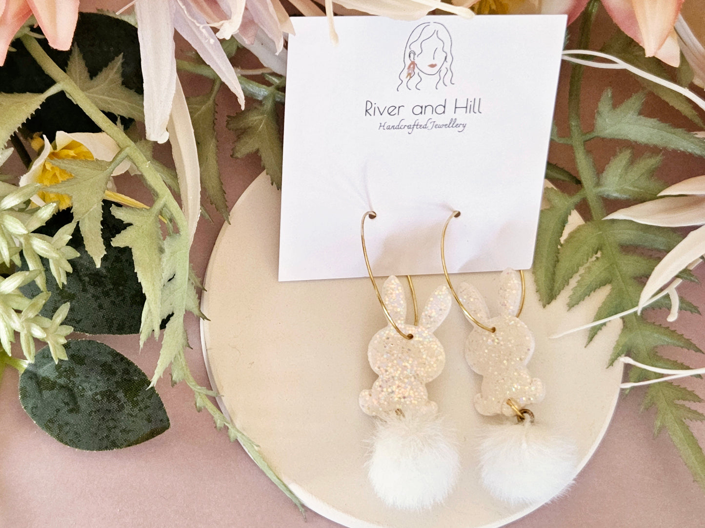 Easter Bunny Hoop Earrings