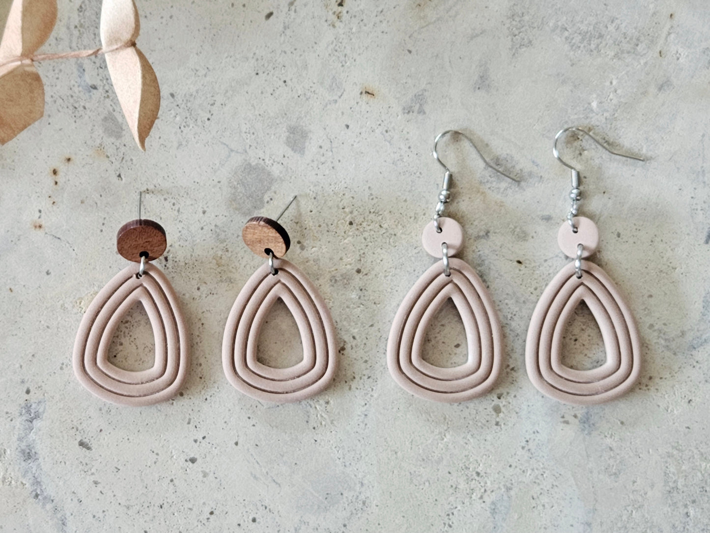 Essentials Almond Rose Wooden Earrings
