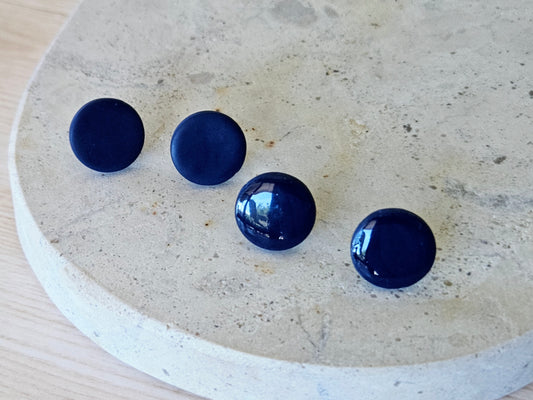 Contemporary Dot Earrings Navy