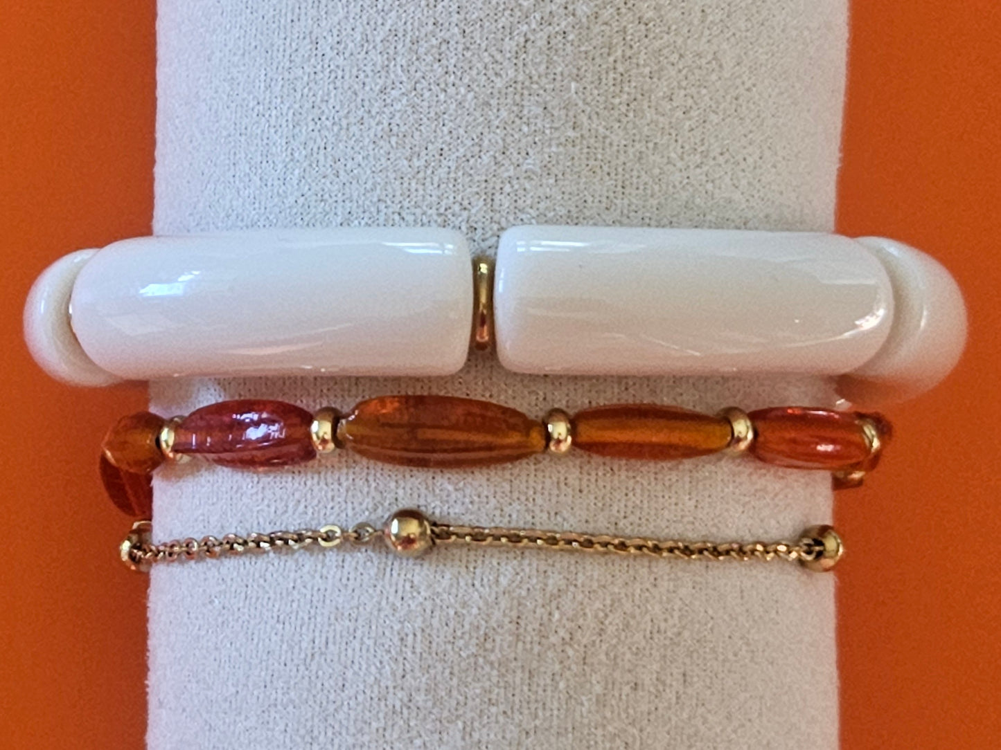 Stacking Bracelets Vintage Orange Stack