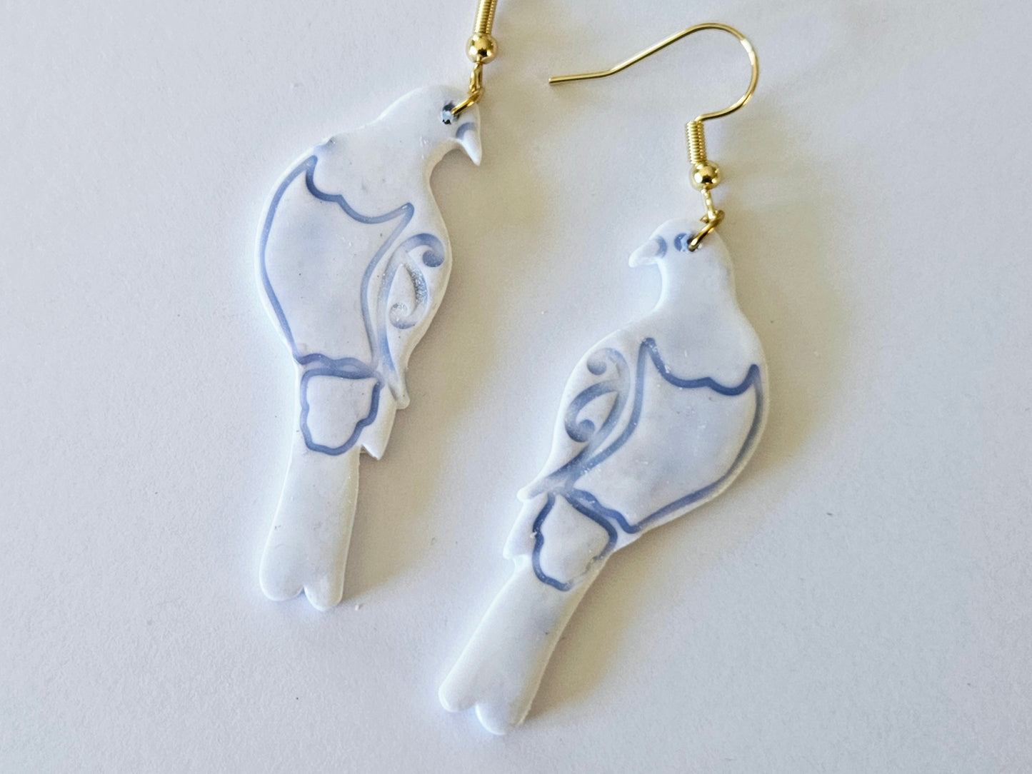 Porcelain Kererū Earrings