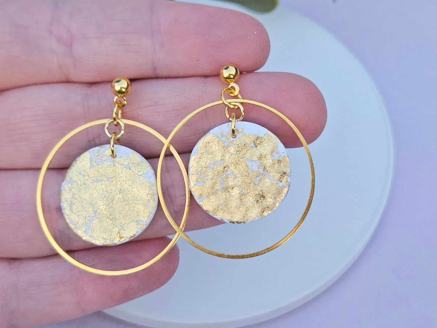 Hammered Metal Gold Disks