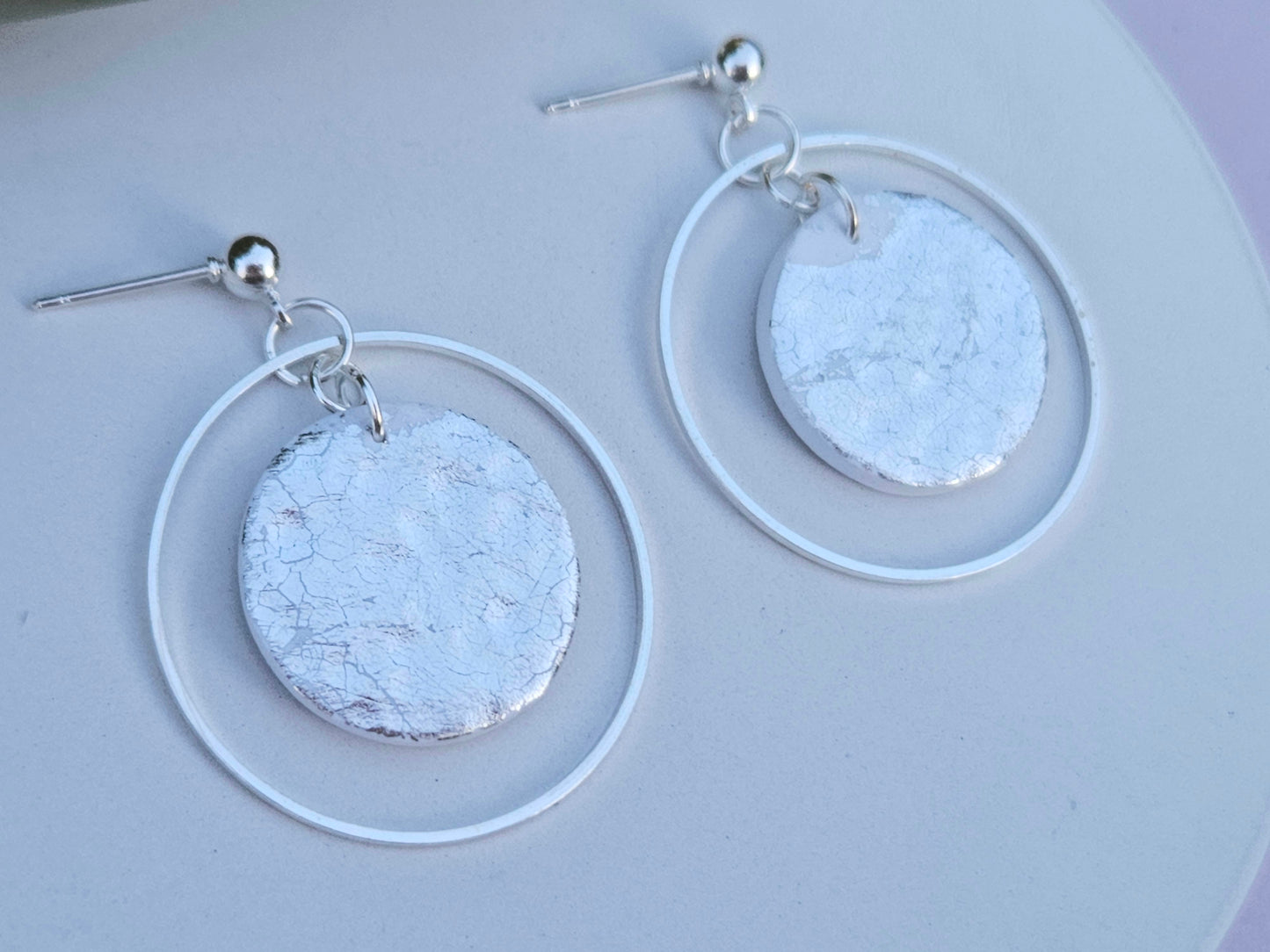 Hammered Metal Silver Disks