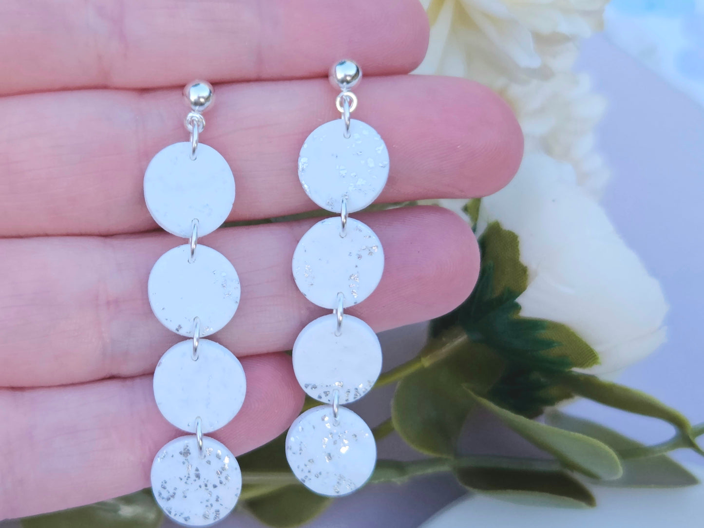 Hammered Metal Silver Dangles