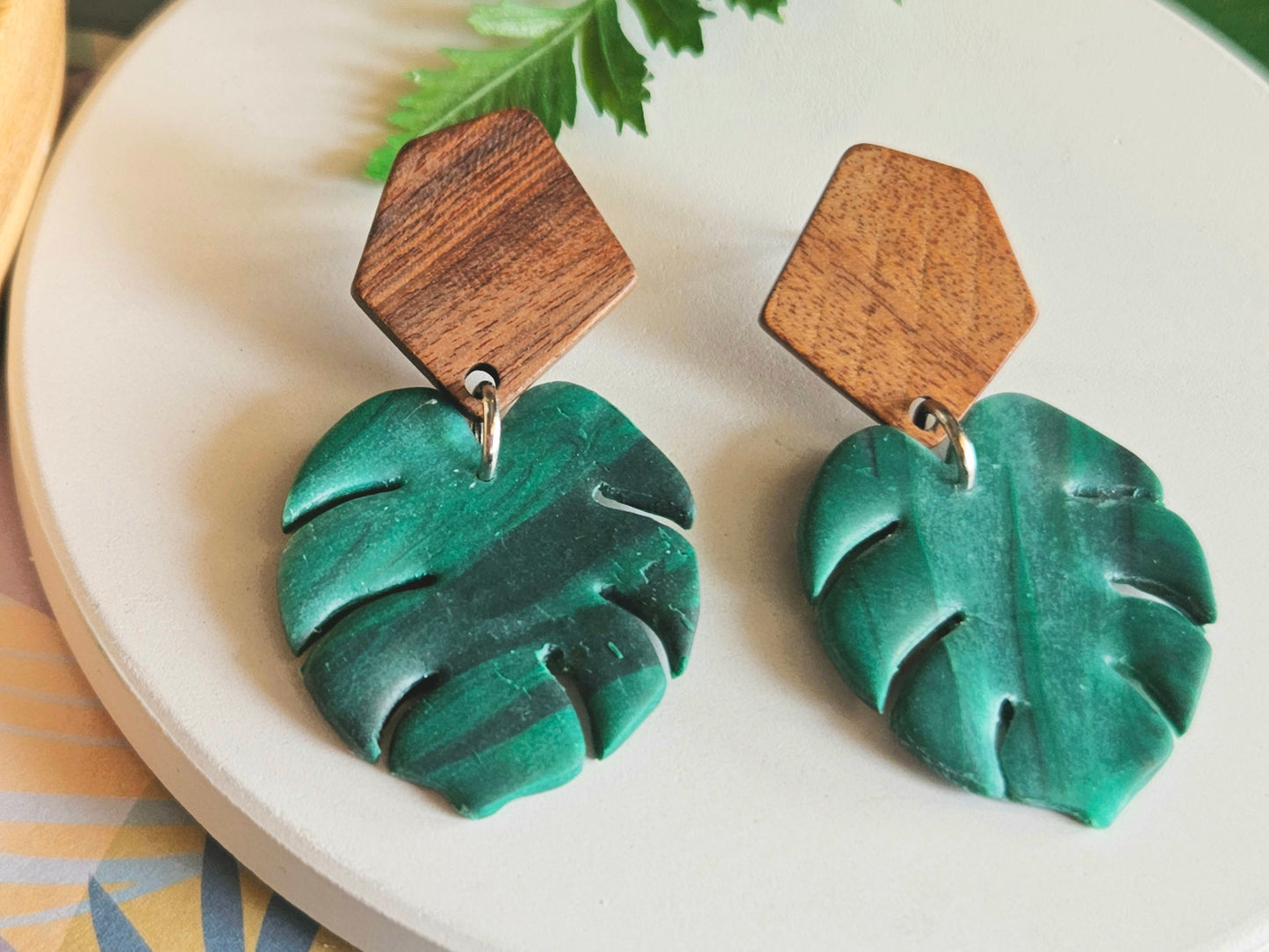 Monstera Statment Earrings