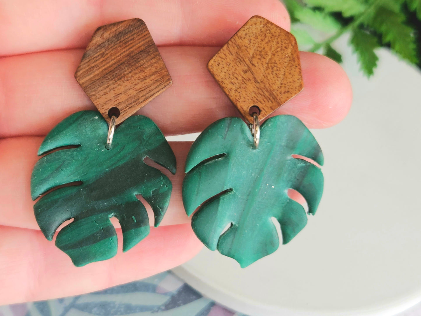 Monstera Statment Earrings