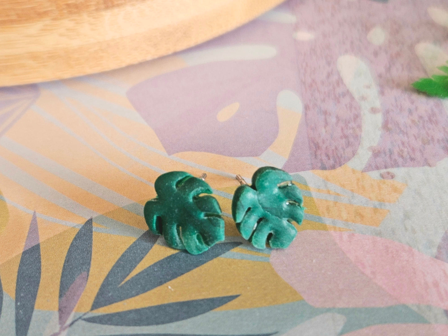 Monstera Mini Studs