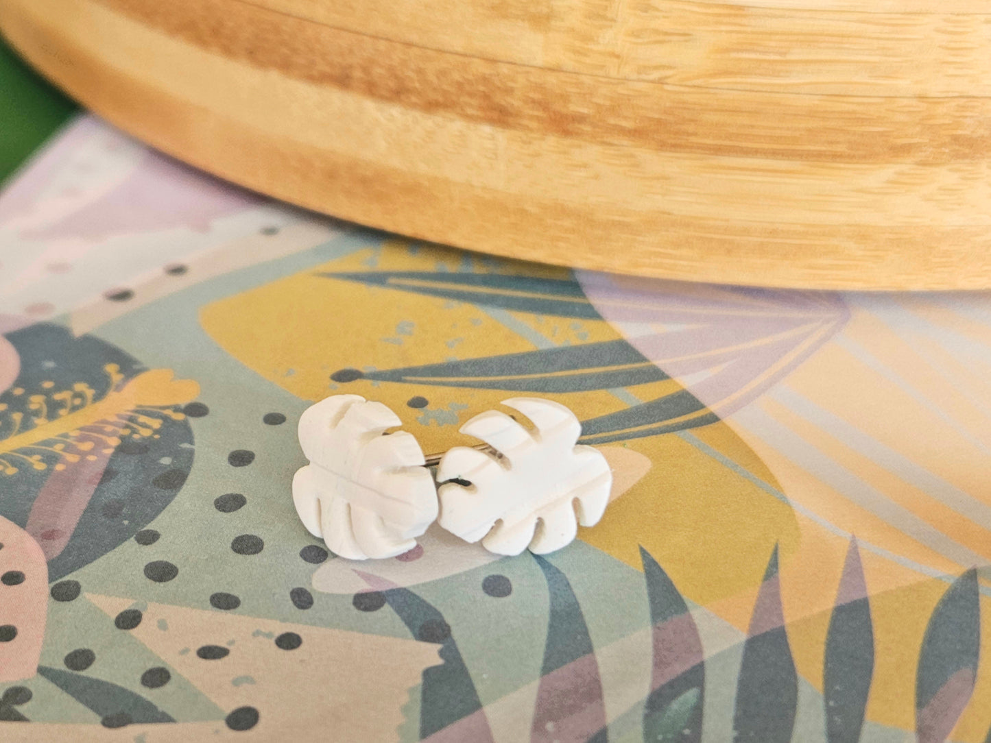 Monstera Mini Studs